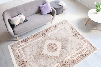 Tapis en coton Akropolis 113009 Gris / Rose saumon
