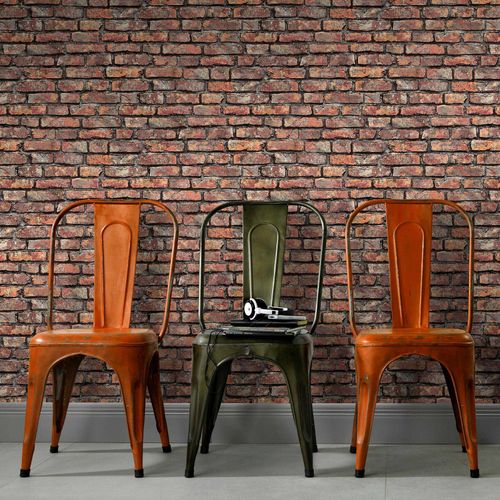 Papier peint brique & pierre marron 10168-11