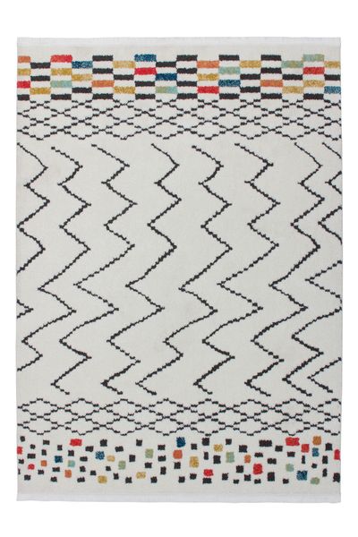 Tapis Amazone 001004 Blanc / Noir / Multicolore (80 x 150 cm)